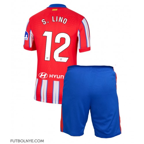 Camiseta Atletico Madrid Samuel Lino #12 Primera Equipación para niños 2024-25 manga corta (+ pantalones cortos)